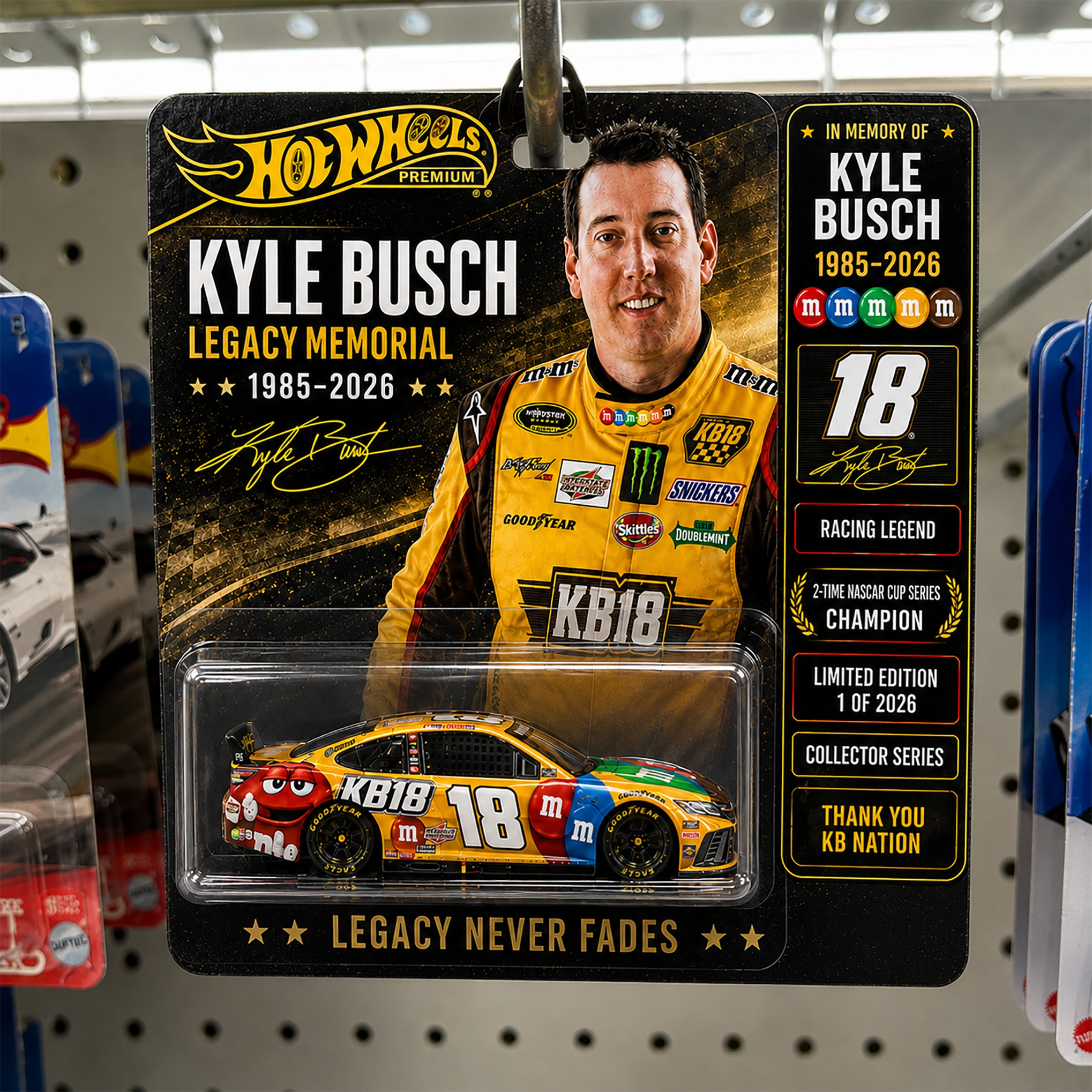 Kyle Busch Legacy Memorial Hot Wheels Collector Die-Cast Car