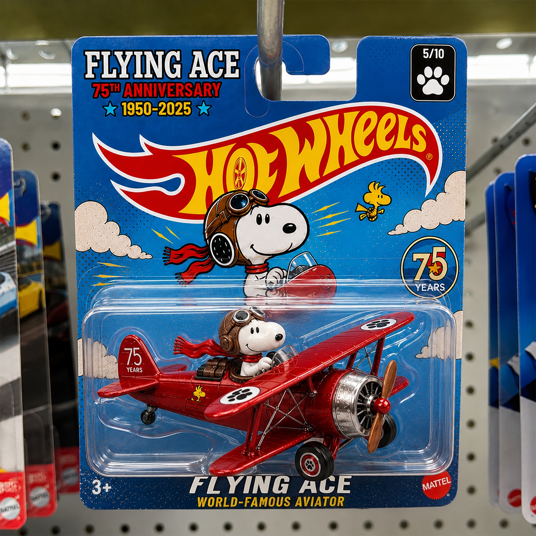 Hot Wheels Snoopy Flying Ace 75th Anniversary Biplane