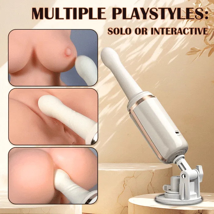 Hands-Free 7 Thrusting 7 Vibrating Dildo with Suction Handle