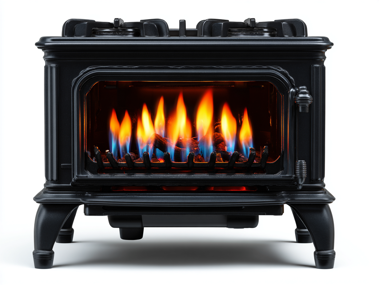 Chimeneas eléctricas estilo clásico con efecto de llama LED 65x35x50 cm - negro - diseño decorativo para salón-Craftmyhub