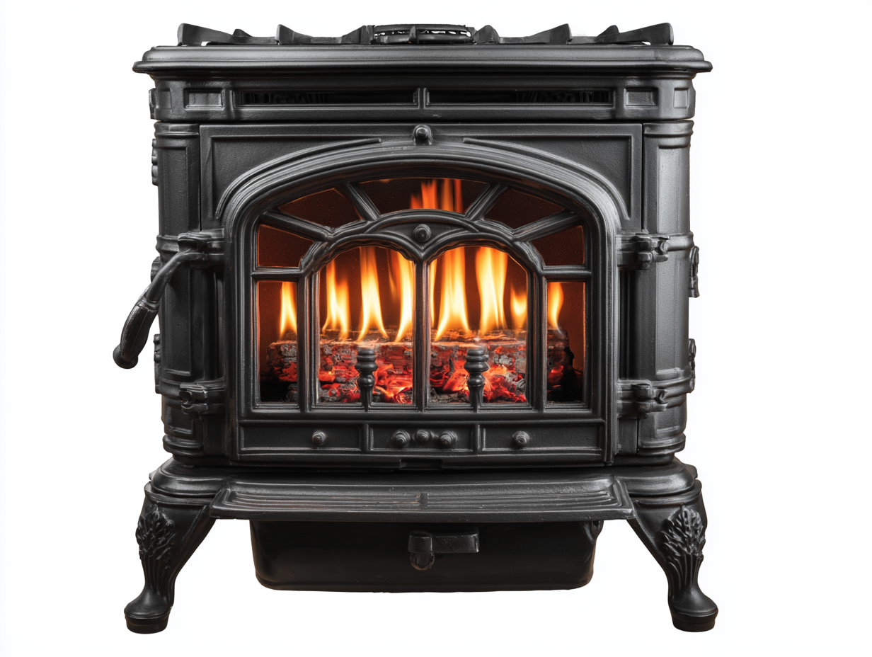 Chimeneas eléctricas metal 60x40x65 cm - negro - diseño clásico con efecto llama-Craftmyhub