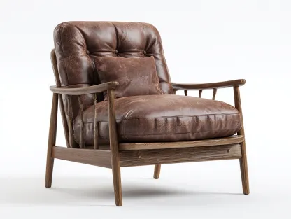 Sillones madera cuero 85x80x85 cm marrón sillón relax estilo vintage-Sofagoyard