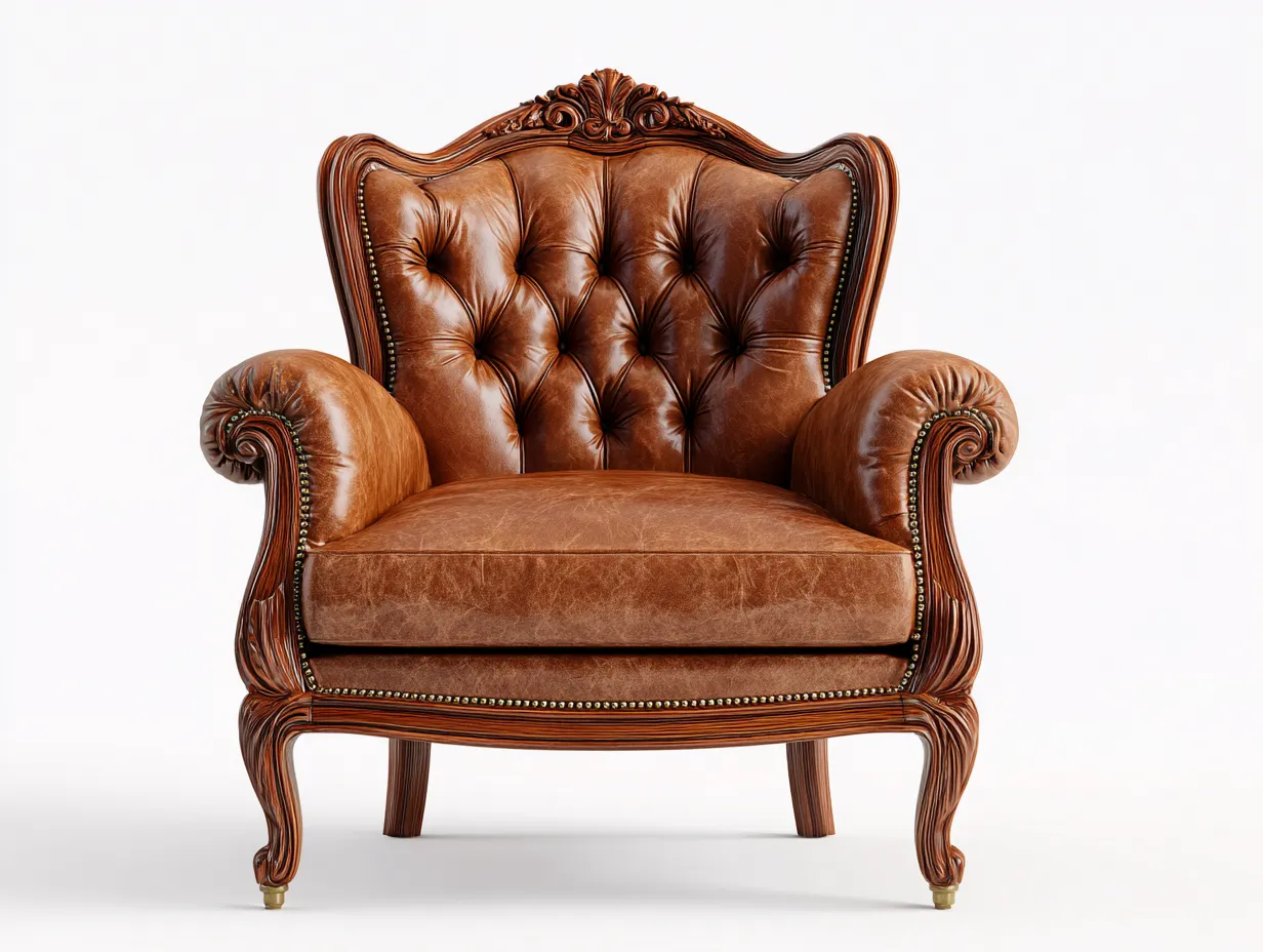 Sillones tapizados estilo clásico 85x85x95 cm - marrón - diseño capitoné elegante-Sofagoyard