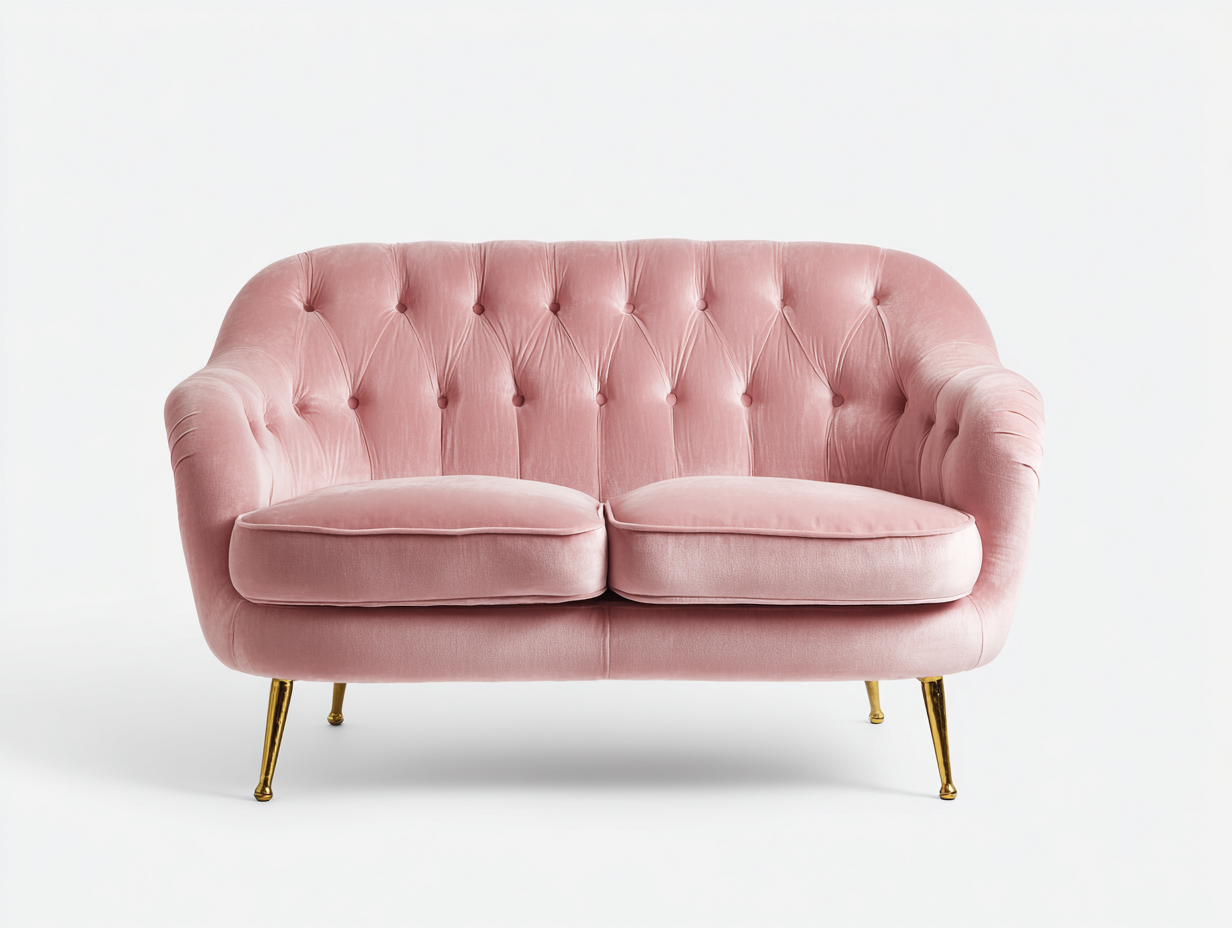 Sofás 2 plazas tela 150x80x85 cm rosa sofá salón moderno-Sofagoyard