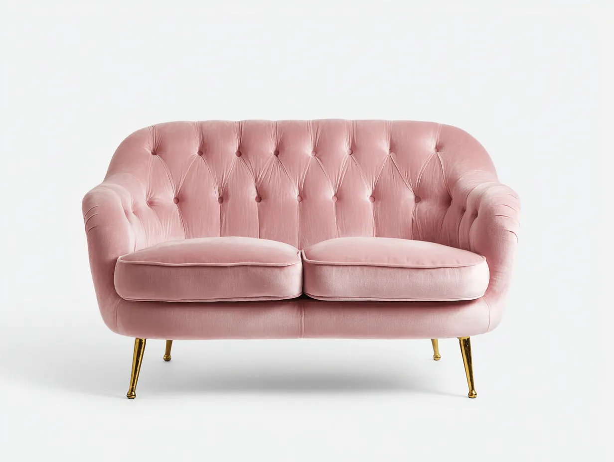 Sofás 2 plazas tela 150x80x85 cm rosa sofá salón moderno-Sofagoyard