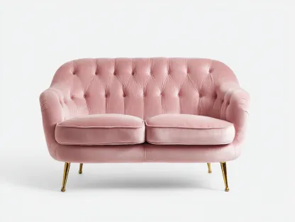 Sofás 2 plazas tela 150x80x85 cm rosa sofá salón moderno-Sofagoyard