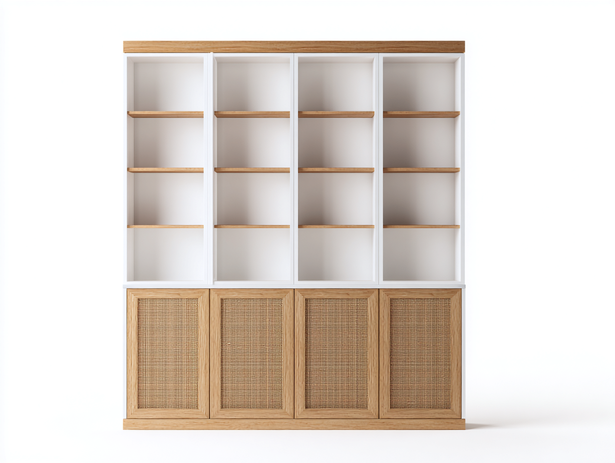 Estanterías de madera con armario inferior 160x40x200 cm - marrón-blanco - diseño moderno de almacenamiento-Sofagoyard