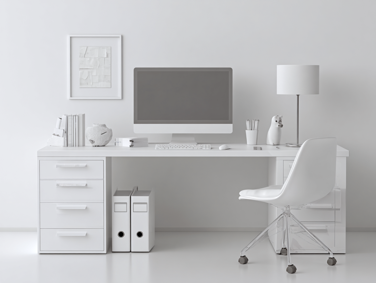 Mesas de oficina madera con cajones para despacho 160x60x75 cm - blanco - estilo moderno-Sofagoyard