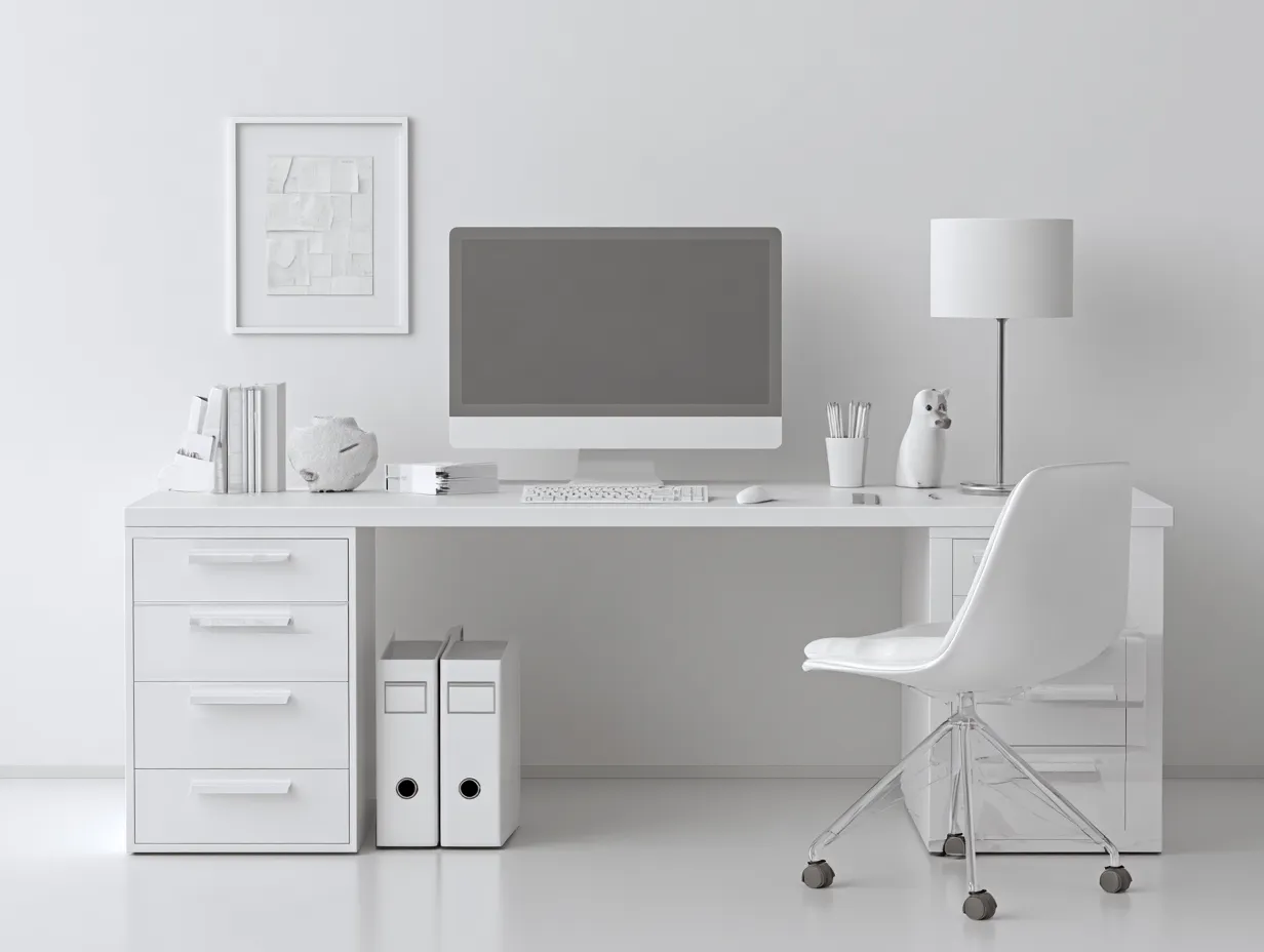 Mesas de oficina madera con cajones para despacho 160x60x75 cm - blanco - estilo moderno-Sofagoyard