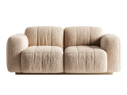 Sofás 2 plazas tela bouclé beige 180x95x75 cm - beige - diseño moderno para salón-Sofagoyard