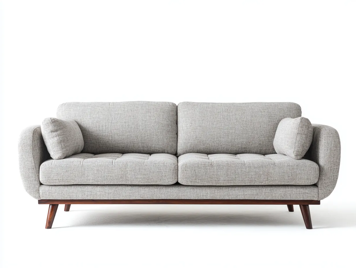 Sofás 2 plazas tapizados en tela con estructura de madera 160x85x85 cm - gris-beige - diseño moderno-Sofagoyard