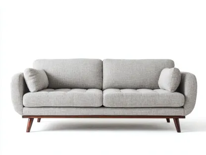 Sofás 2 plazas tapizados en tela con estructura de madera 160x85x85 cm - gris-beige - diseño moderno-Sofagoyard