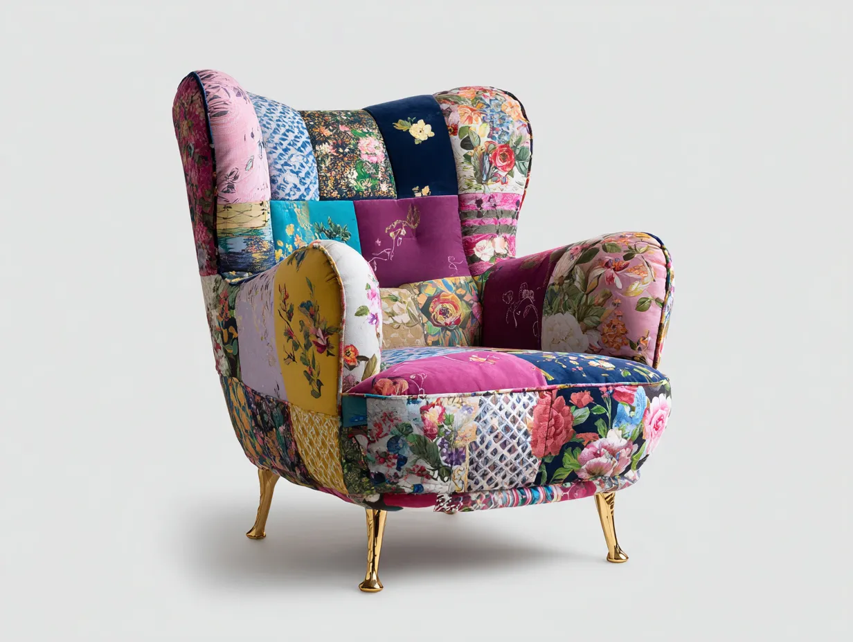 Sillones tapizados en tela estampada 85x80x100 cm - multicolor - diseño decorativo moderno-Sofagoyard