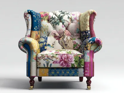 Sillones tela estampada para salón 90x85x100 cm - multicolor - estilo clásico-Sofagoyard