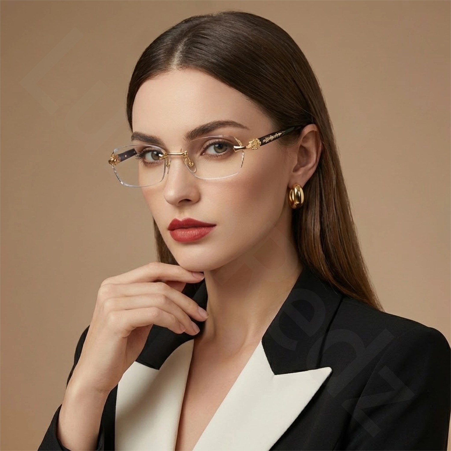 Rimless Fashion Glasses with Clear Lenses & Diamond-Cut Edges, Fashion Metal Temple Decor, HD Vision for Reading & Computer Gaming, Unisex Frameless Design Street Style, Fashion Accessories & Daily Outfit for Men & Women