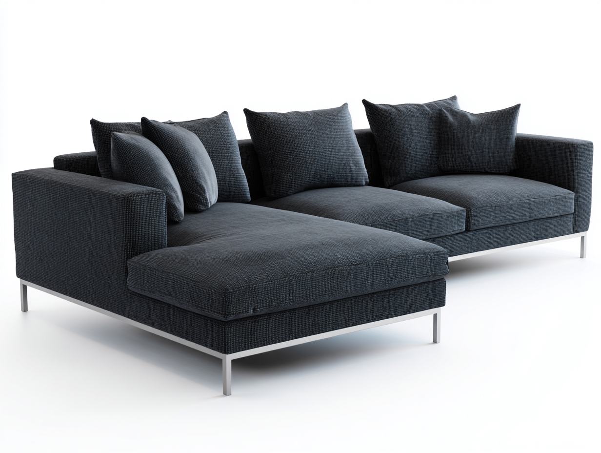 Ecksofa Stoffpolsterung 280x170x83 cm - Dunkelblau - geeignet für Wohnzimmer - modernes Design-Homiden