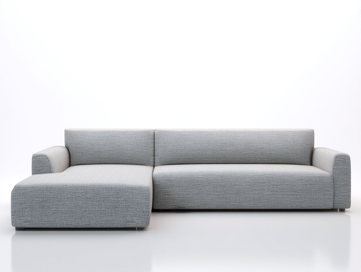 Ecksofa Stoffbezug Polsterung 265x165x82 cm - Hellgrau - geeignet für Wohnzimmer - modernes Design-Homiden