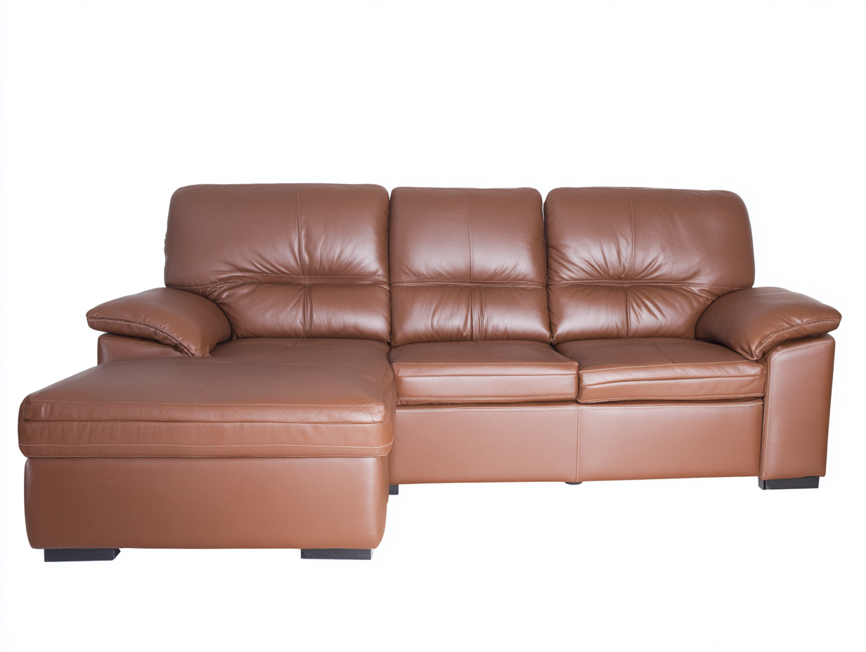 Ecksofa Lederbezug Polsterung 268x170x88 cm - Braun - geeignet für Wohnzimmer - modernes Design-Homiden