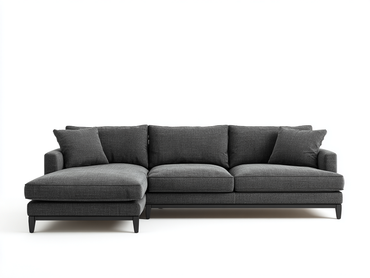 Ecksofa Stoffpolsterung 274x165x84 cm - Dunkelgrau - geeignet für Wohnzimmer - modernes Design-Homiden
