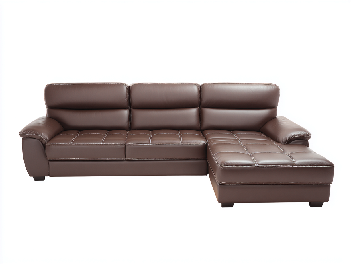 Ecksofa Leder 280x165x88 cm - Dunkelbraun - Modernes Design - Geeignet für Wohnzimmer-Homiden
