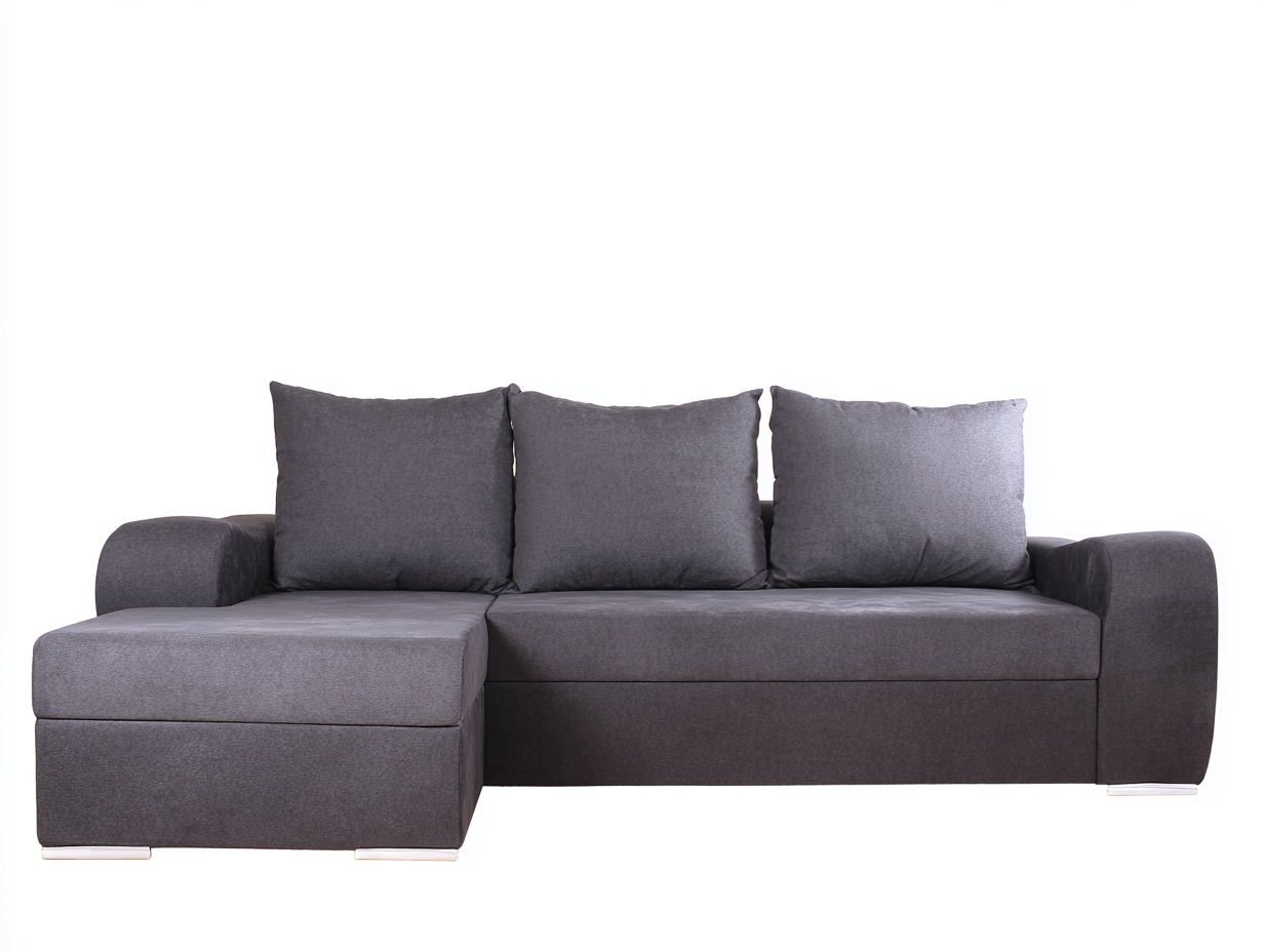 Ecksofa Stoffpolsterung 256x162x86 cm - Dunkelgrau - geeignet für Wohnzimmer - modernes Design-Homiden