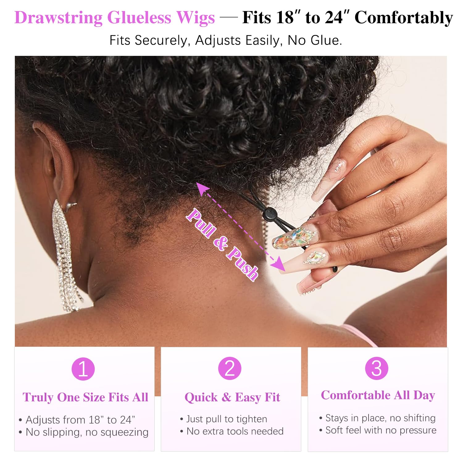 [Ted's] 5x5 Pre Cut HD Front Lace Wig 22-30 Inch #1B Burmese Curly Must-Have style Glueless Human Hair
