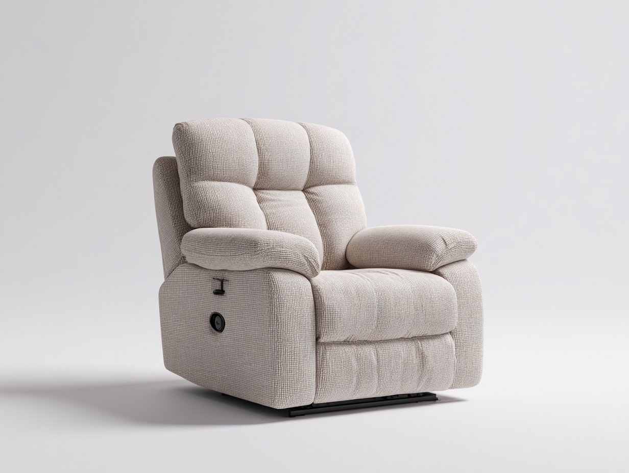 Sillones reclinables tela 90x95x100 cm beige sillón relax salón-Cozygomart