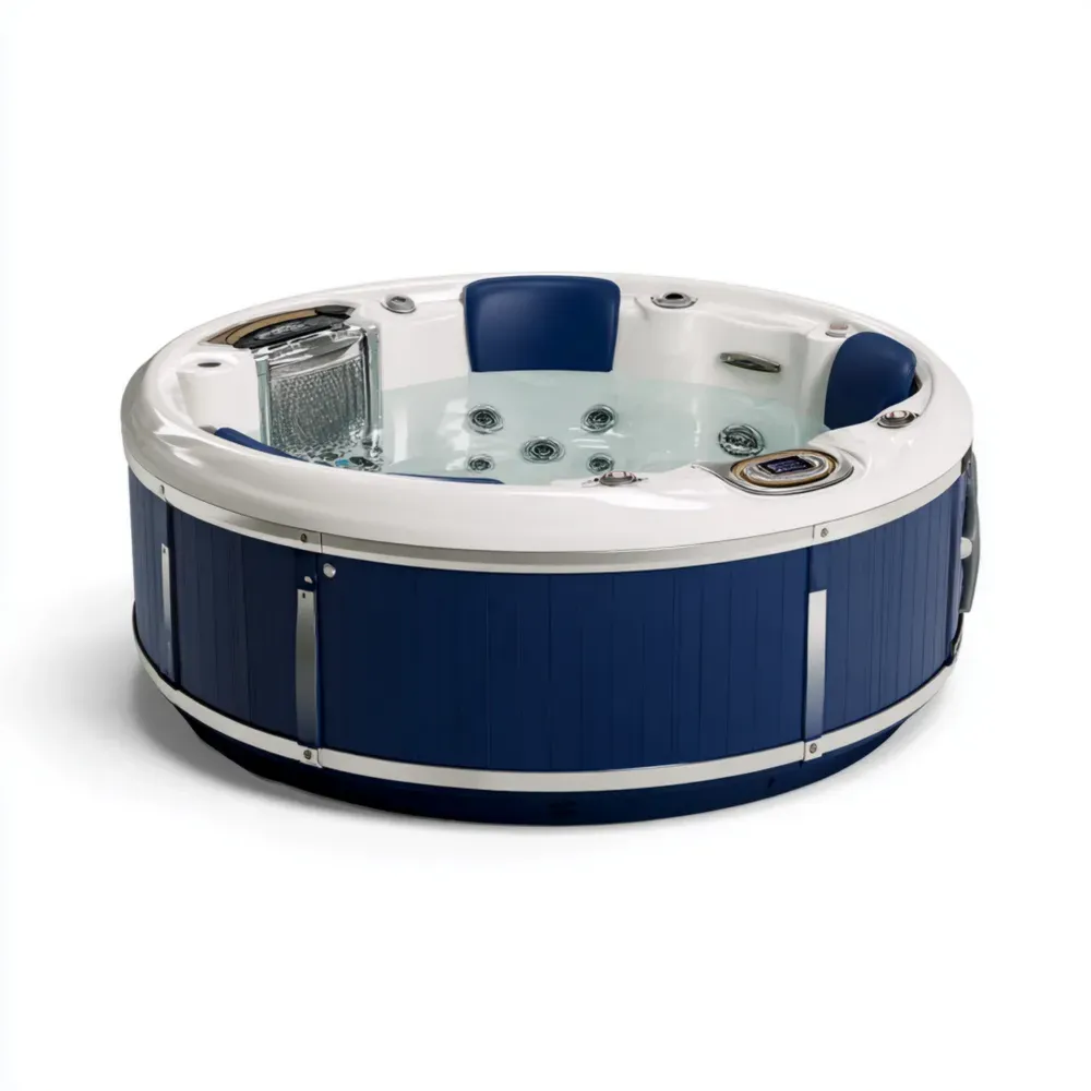 Runder Whirlpool Acryl Blau/Weiß 216x216x89 cm - Hydromassage