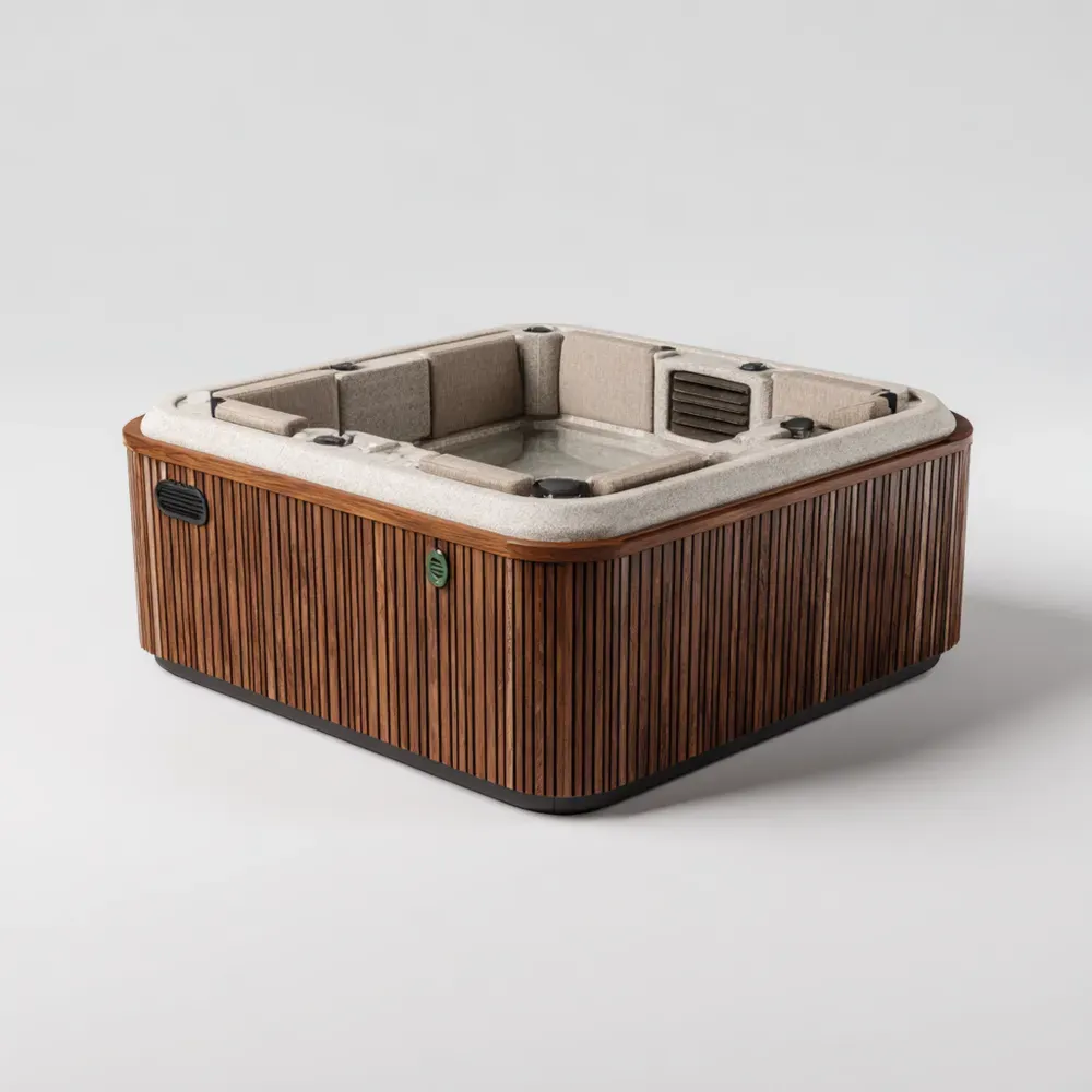 Whirlpool Outdoor Holzoptik 200x200x90 cm - Beige