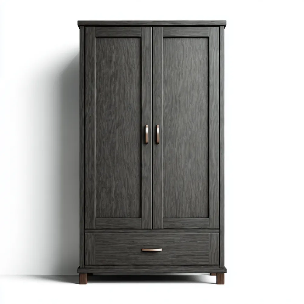 Kleiderschrank aus MDF-Holz Dunkelgrau