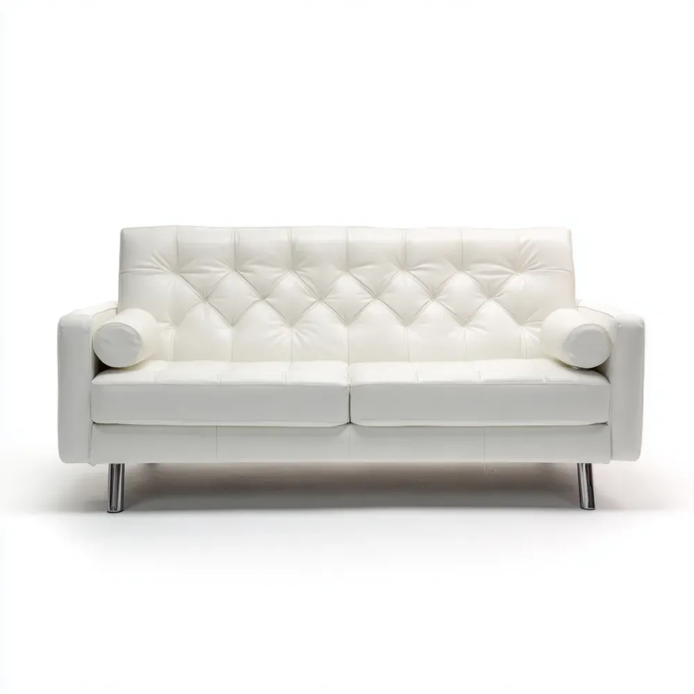 Ledersofa 200x80x85 cm - Weiß