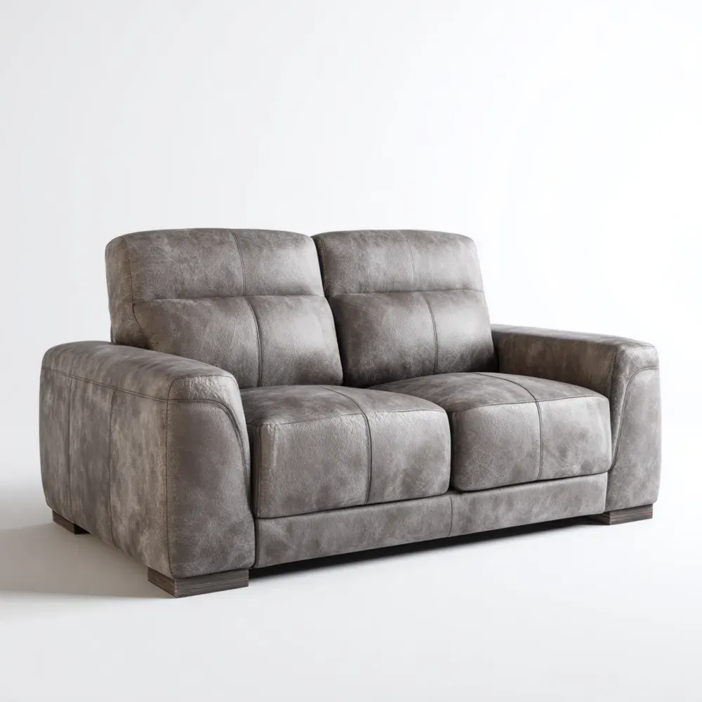 Zweisitzer-Sofa Mikrofaser Dunkelgrau