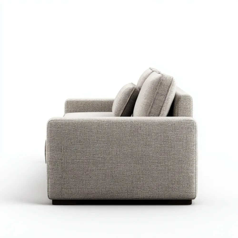 Stoff Sofa Hellgrau 200x90x75 cm