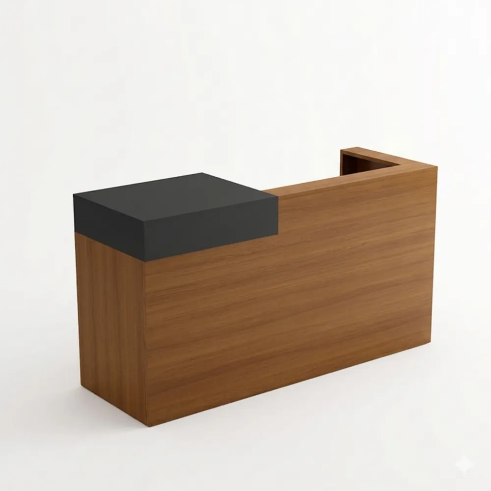 Eleganter Empfangstresen in L-Form mit Stauraum, ideal für Büros und Salons-Ralnhaus