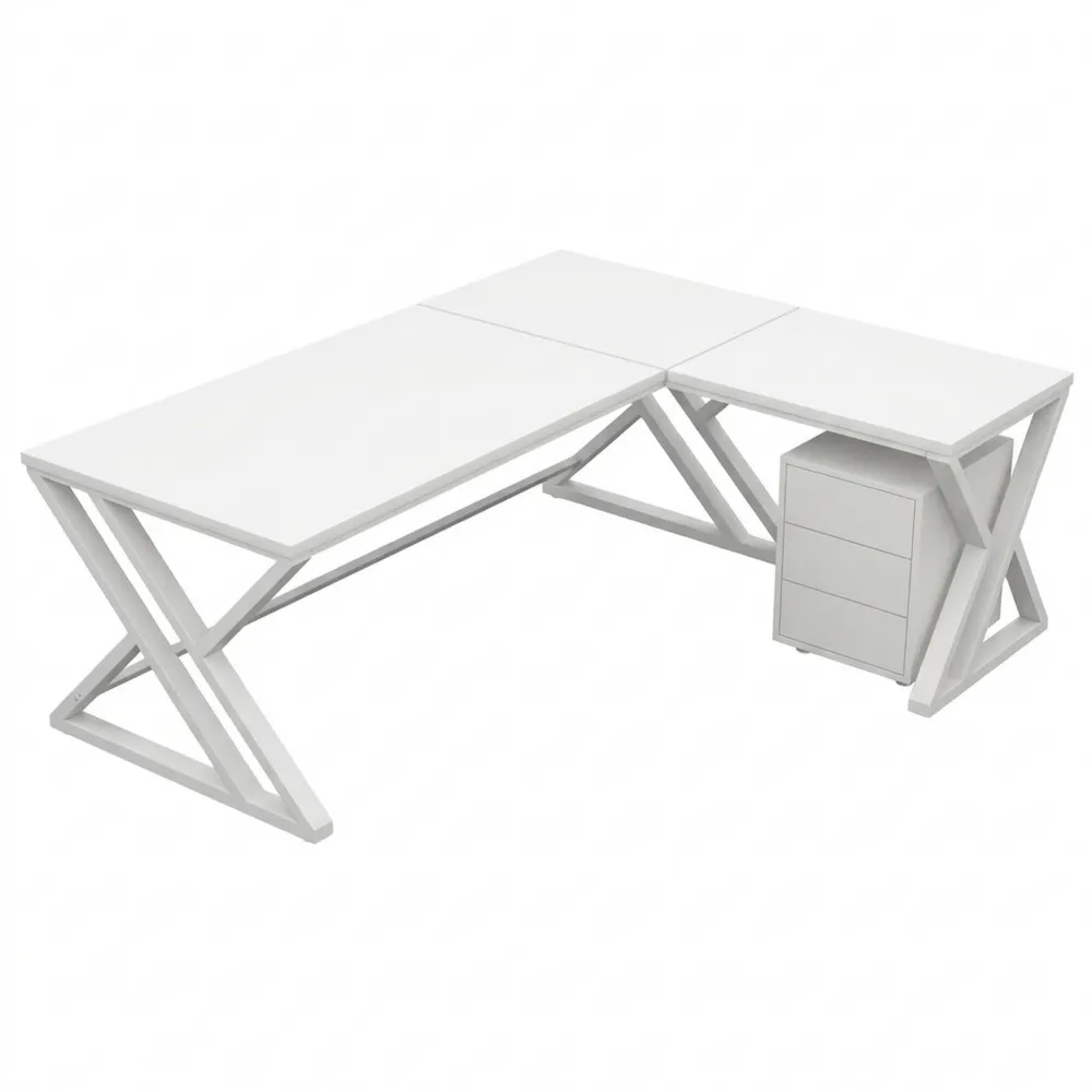 Moderner Computertisch aus Holz und Metall für Büro und Zuhause-Ralnhaus