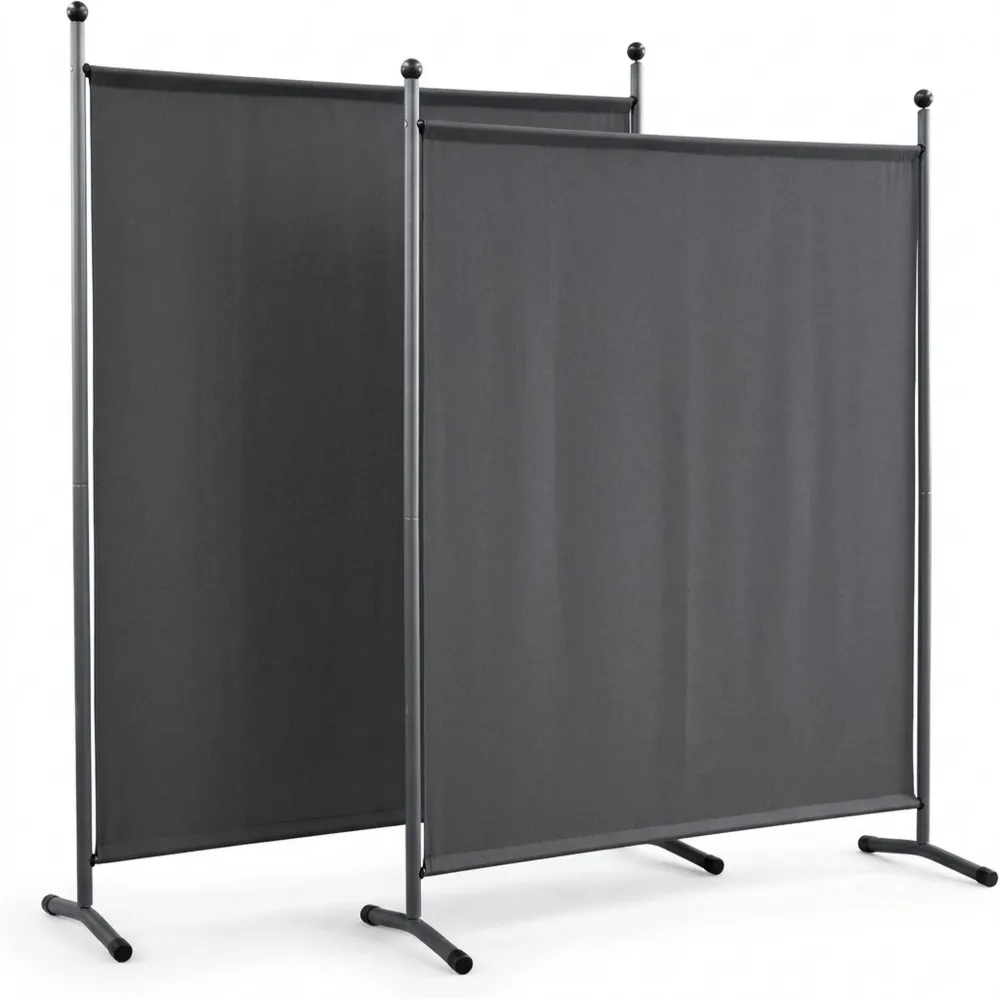 Paravent 150x190 cm Grau - Blickdichter Raumteiler für Innen und Außen-Ralnhaus