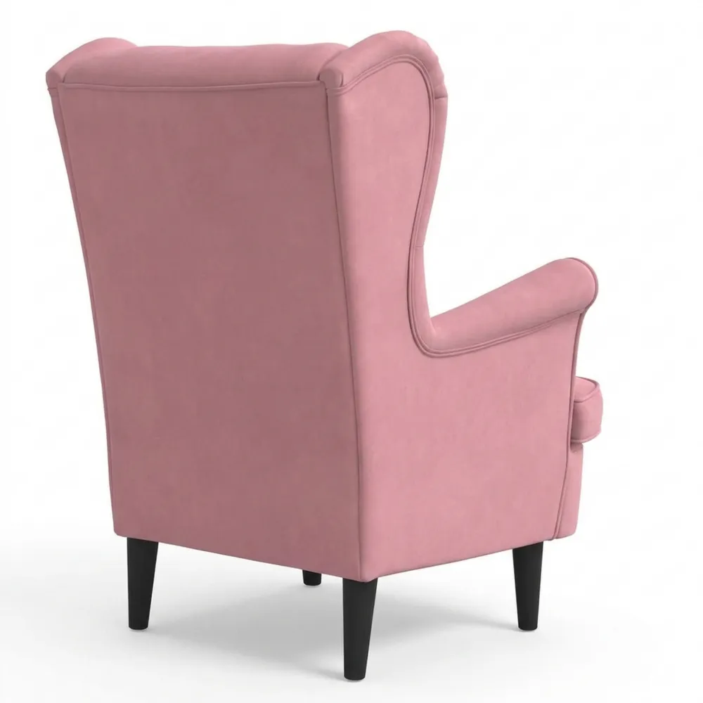 Eleganter Samt-Sessel in Rosa-Ralnhaus