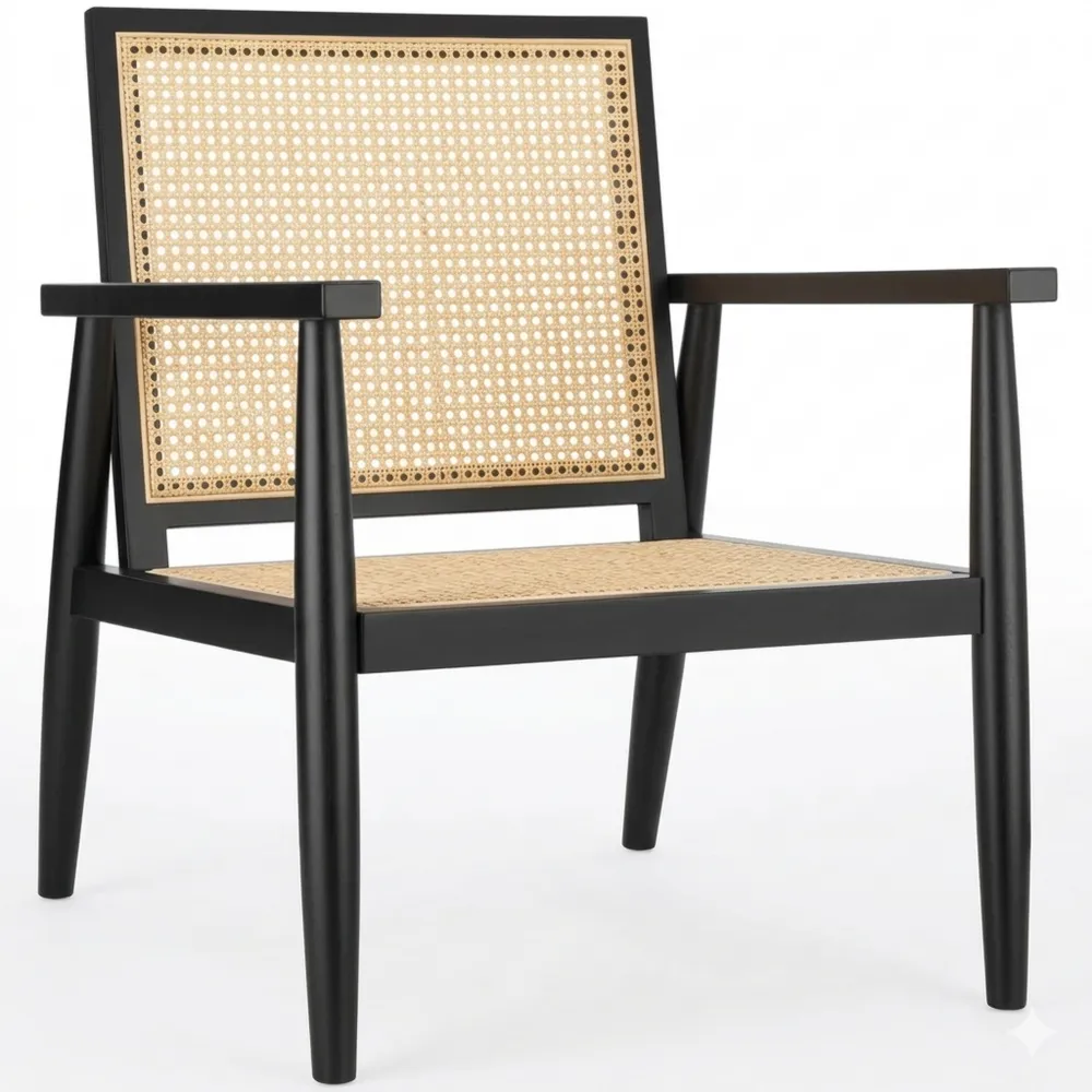 Moderner Cocktailsessel mit Wiener Geflecht für Wohnzimmer-Ralnhaus