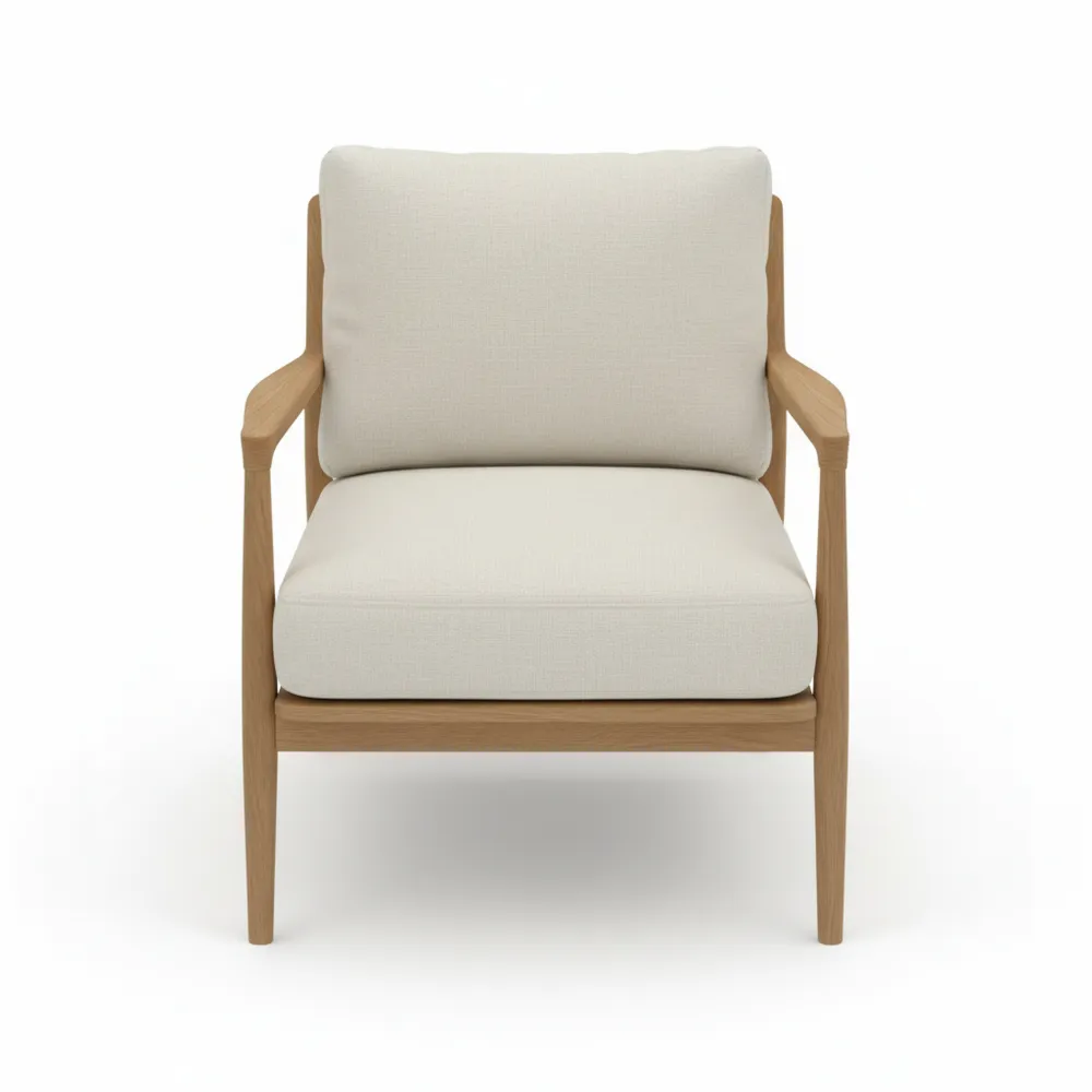 Komfortabler Polstersessel mit Stoffbezug für Wohn- und Schlafzimmer in Creme-Ralnhaus