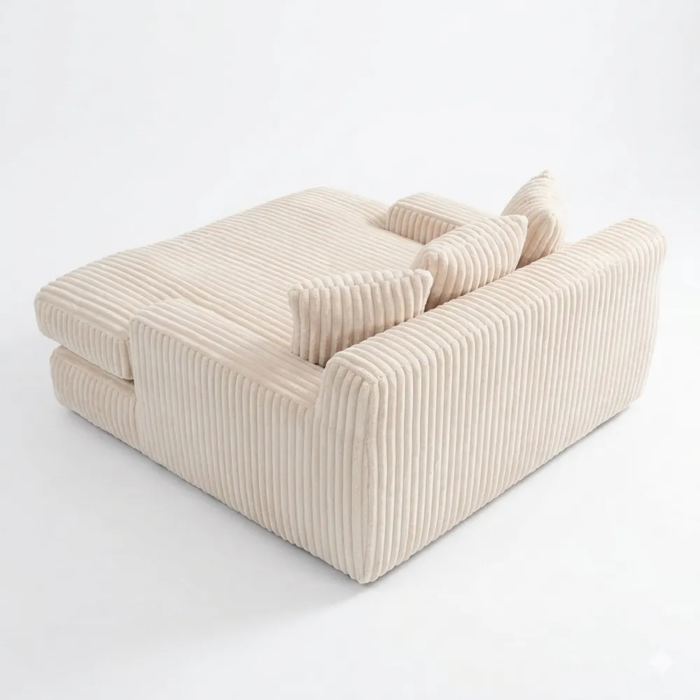 Bequemes Cord-Schlafsofa mit Kissen für Wohnzimmer und Büro-Ralnhaus