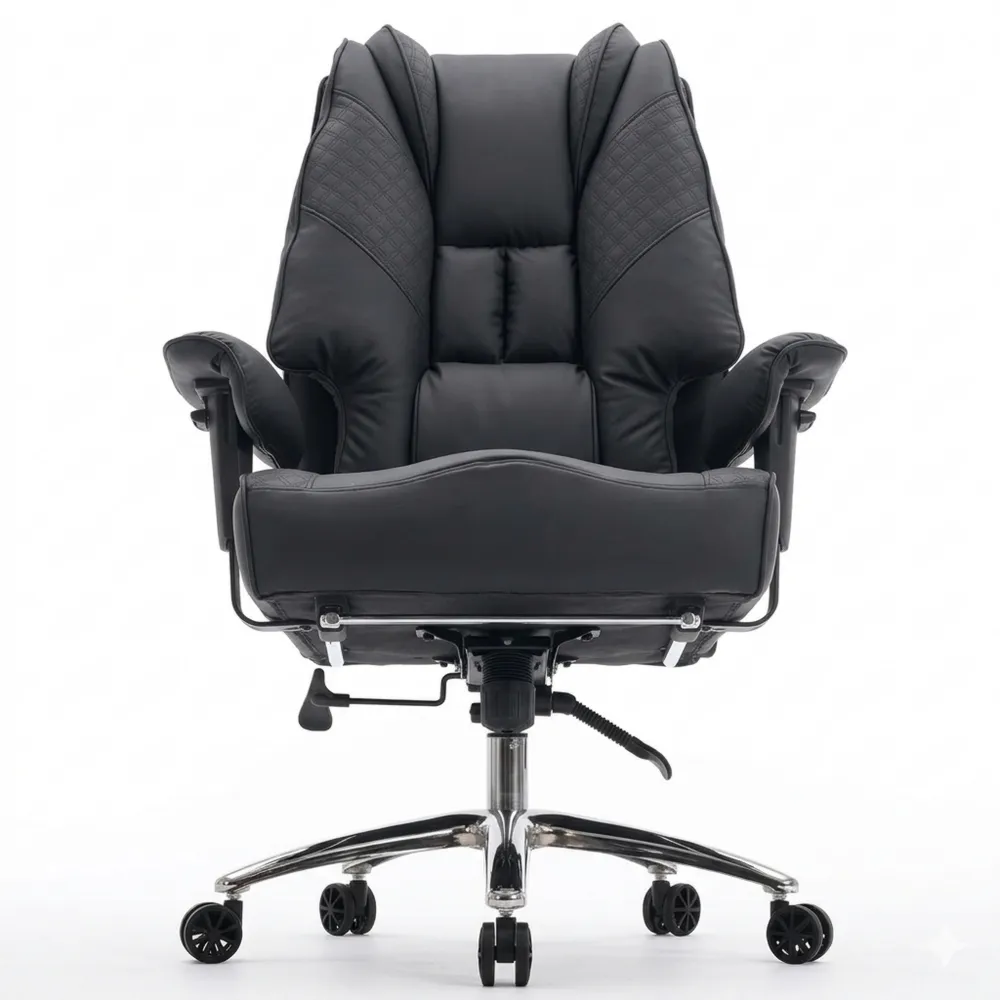 Ergonomischer XXL Bürostuhl mit Hoher Rückenlehne, 180kg Belastbarkeit, in Schwarz-Wendhaus