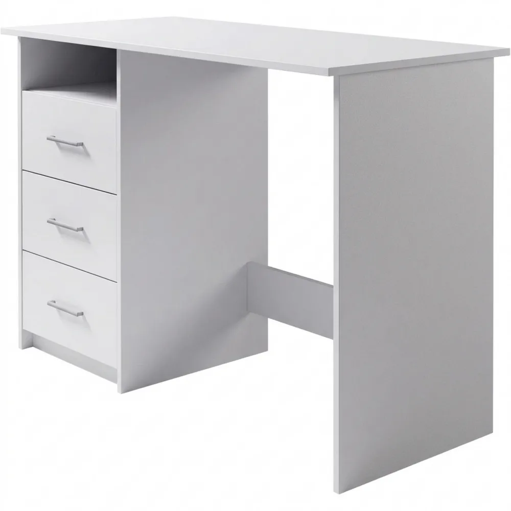 Moderner Schreibtisch mit Schubladen in Weiß für Büro und Homeoffice-Wendhaus