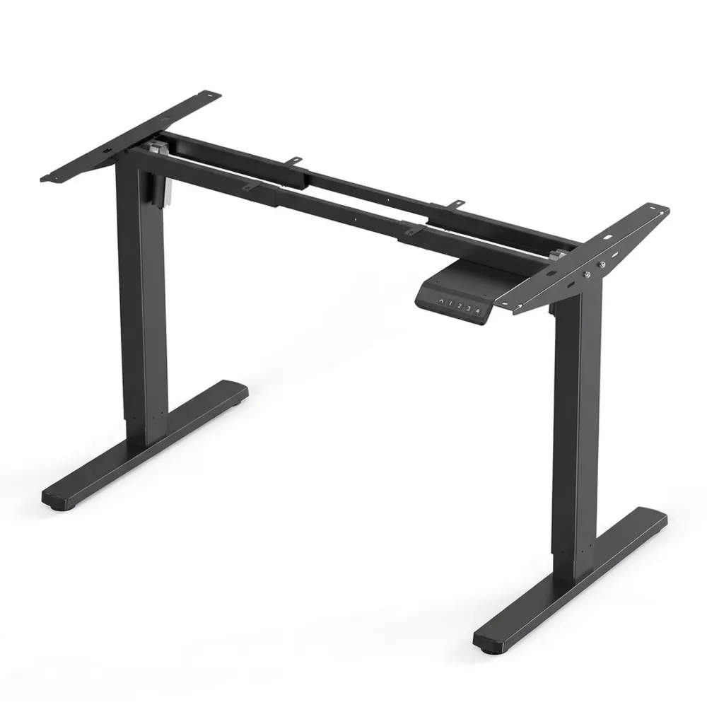 Elektrisch höhenverstellbarer Schreibtisch mit USB-C und Memory-Funktion, schwarz-Wendhaus