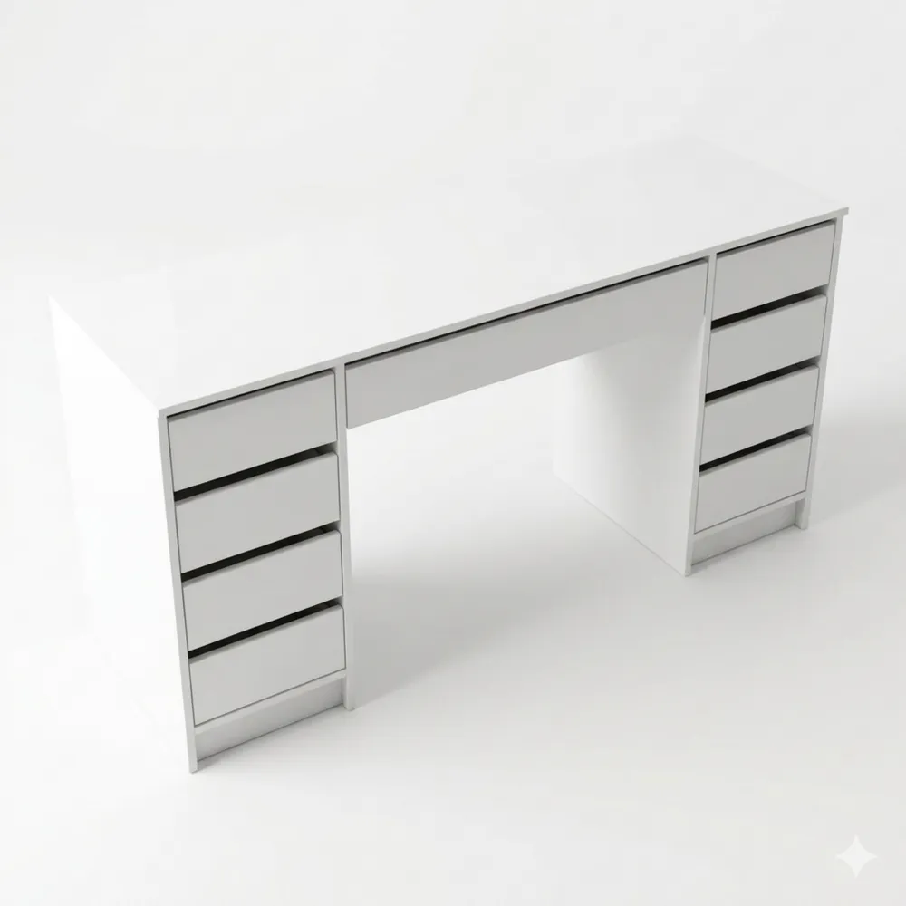 Moderner Schreibtisch mit 9 Schubladen für Kinderzimmer-Wendhaus