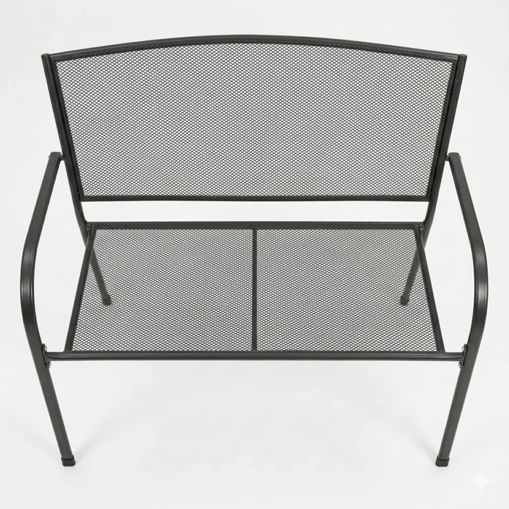 Metall-Gartenbank für 2 Personen, wetterfest, anthrazit-Wendhaus