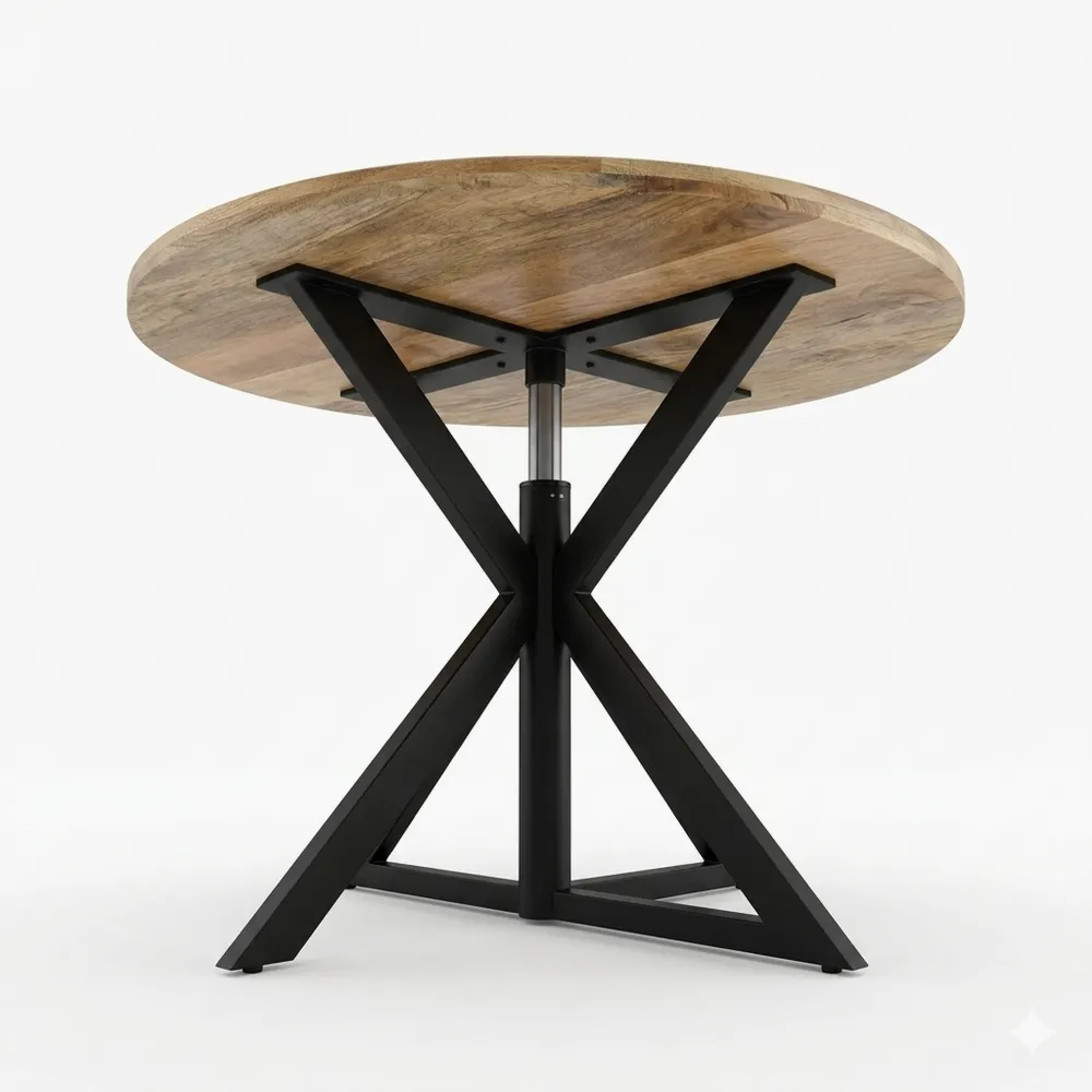 Runder Massivholz-Esstisch für Küche und Esszimmer aus Mangoholz, 110x75 cm-Wendhaus