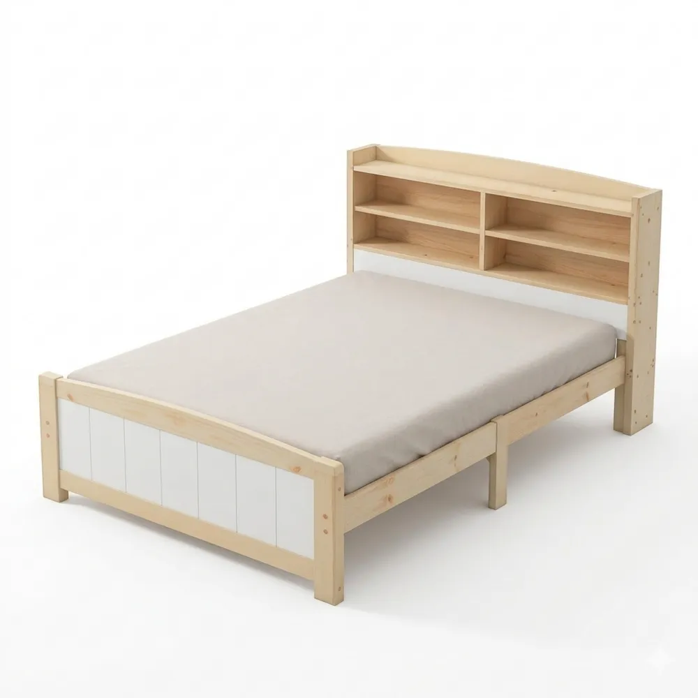 Stauraum Einzelbett aus Massivholz 90x200cm mit Lattenrost-Chellynest