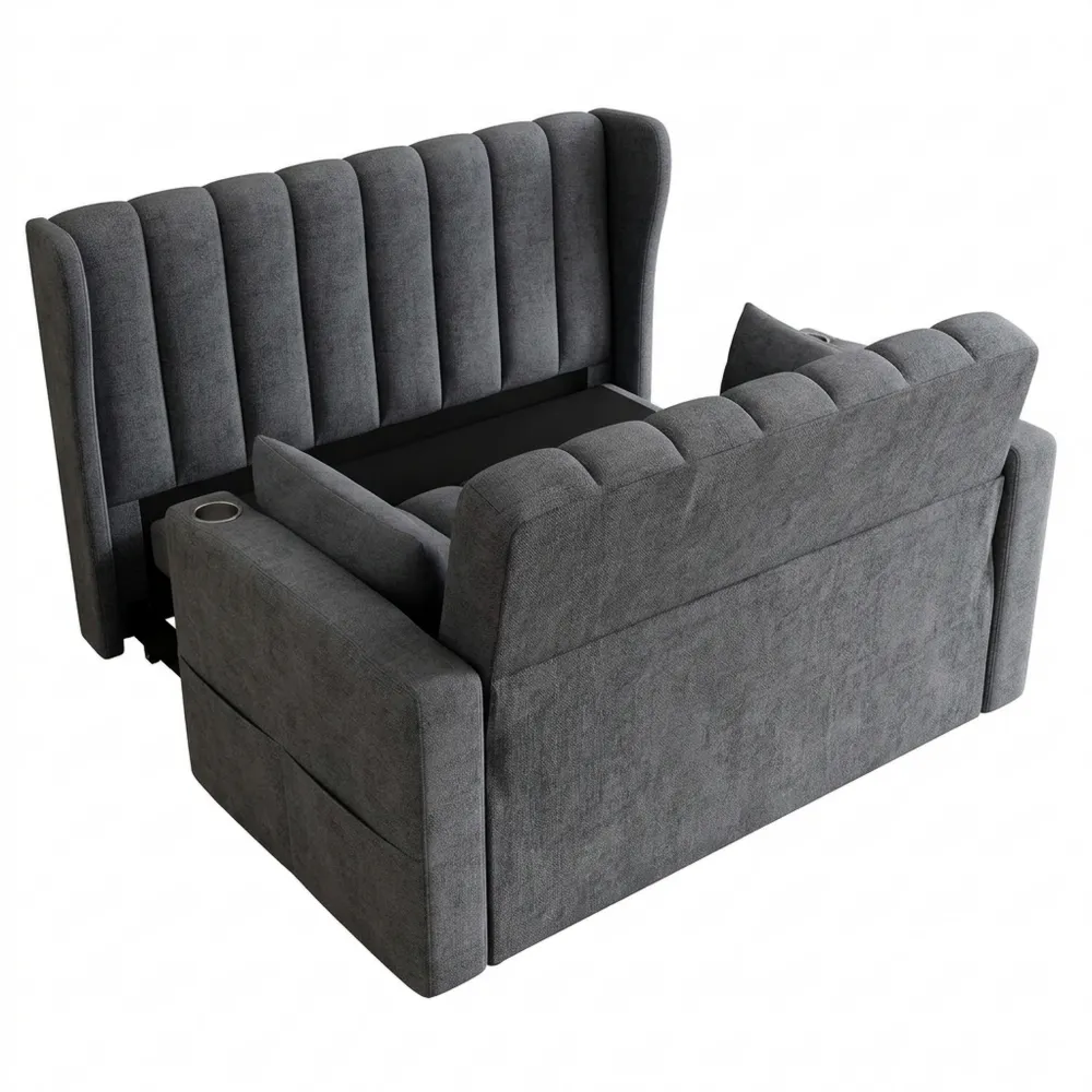 Verstellbares Schlafsofa mit Kissen und Getränkehalter für Wohnzimmer-Chellynest