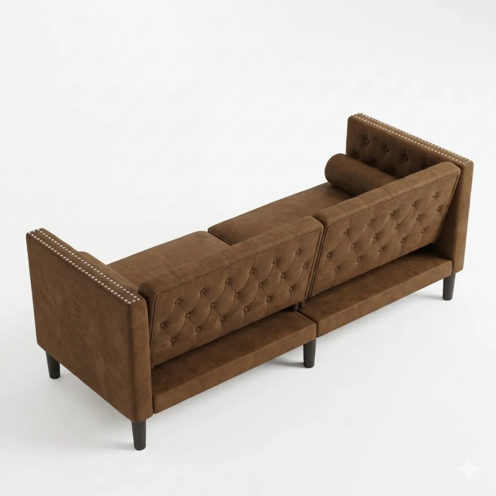 Elegantes 3-Sitzer Sofa mit Armlehnen und Rückenlehne, Polstermöbel für Wohnzimmer in Braun-Chellynest