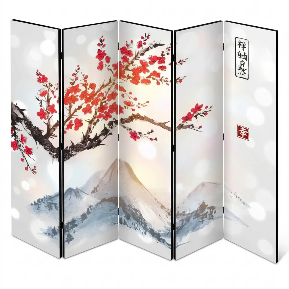 Dekorativer Raumteiler mit Kirschblütenmotiv 225x172 cm-Chellynest